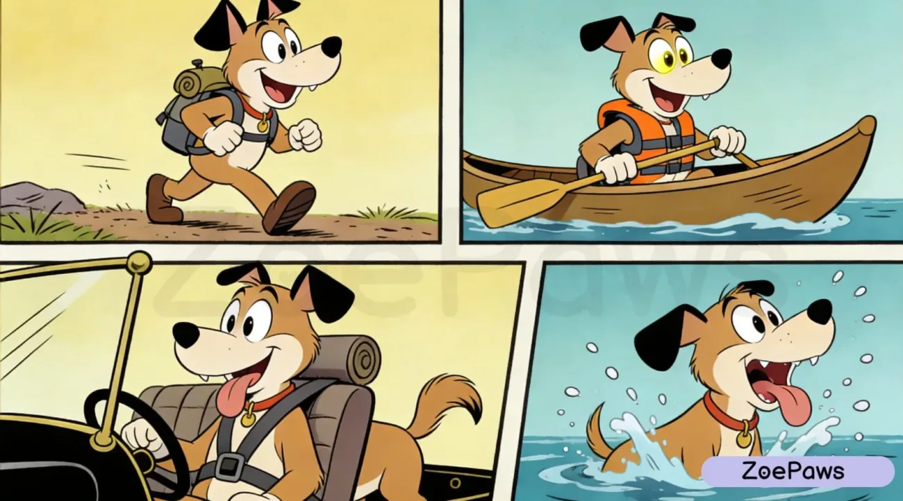 Dog take adventure harness fot trip